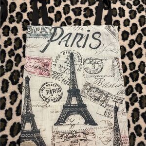 Paris Themed Tote Bag - Black and White